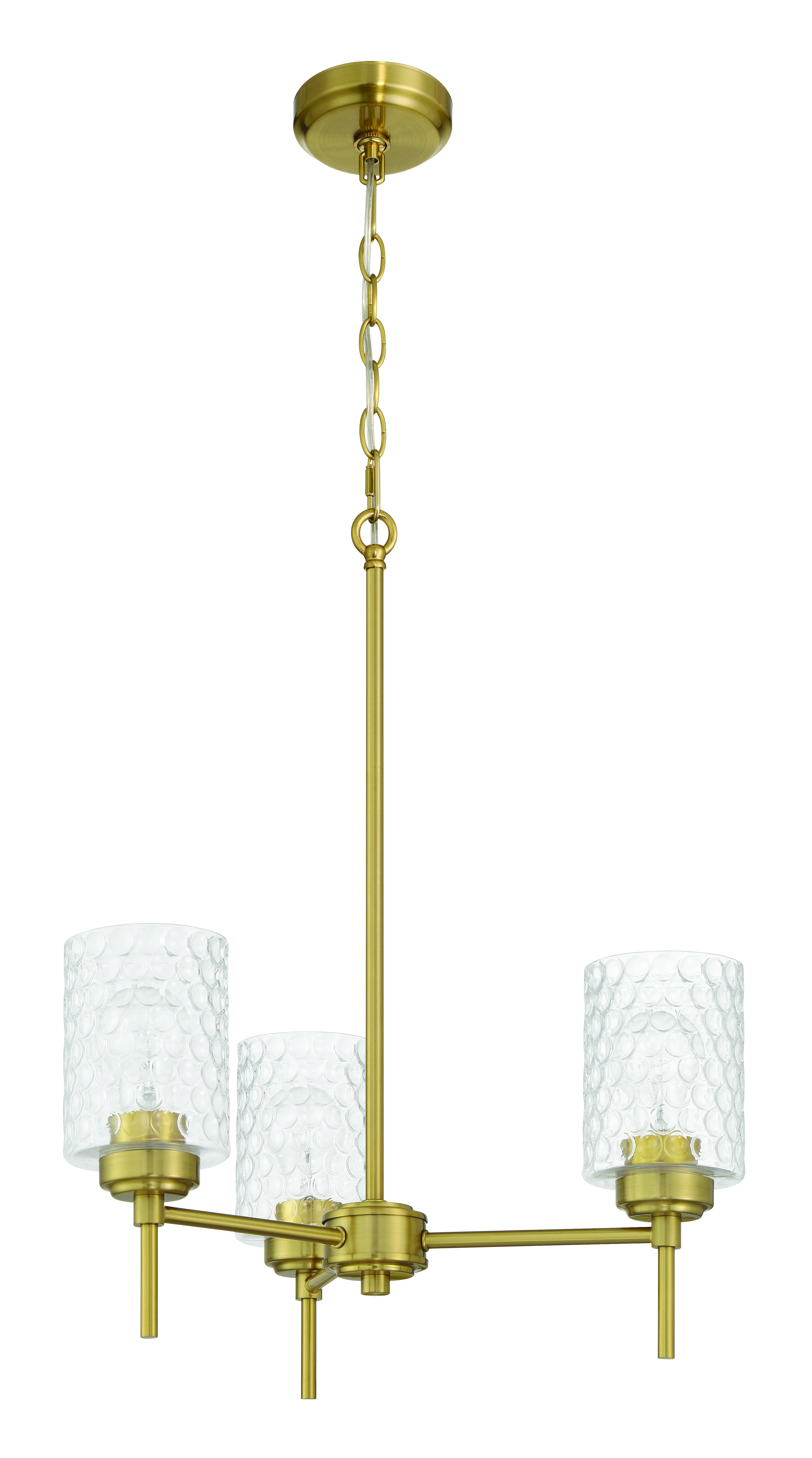 Satin Brass Chandelier from the Claire Collection