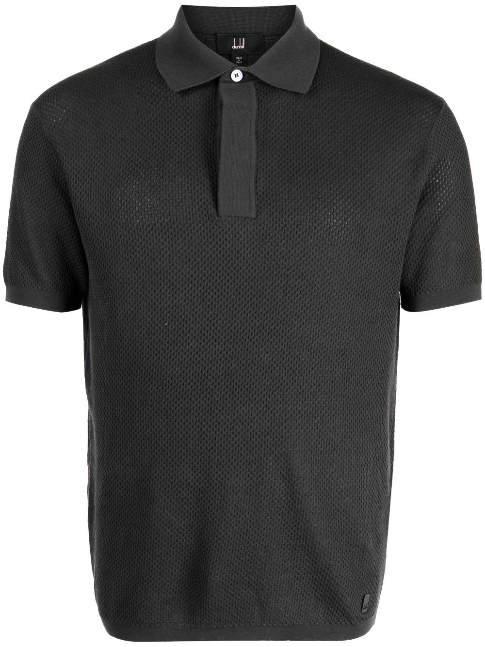 Meshed cotton polo shirt - Grey