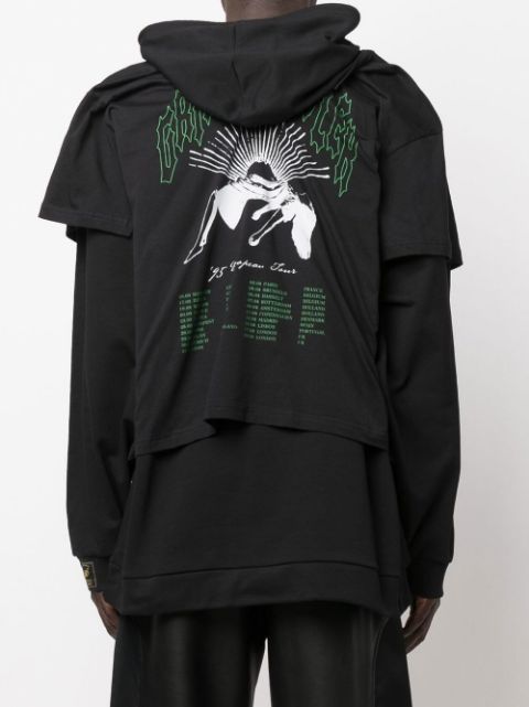 라프시몬스 그래픽 프린트 레이어드 후디  221175A 0099