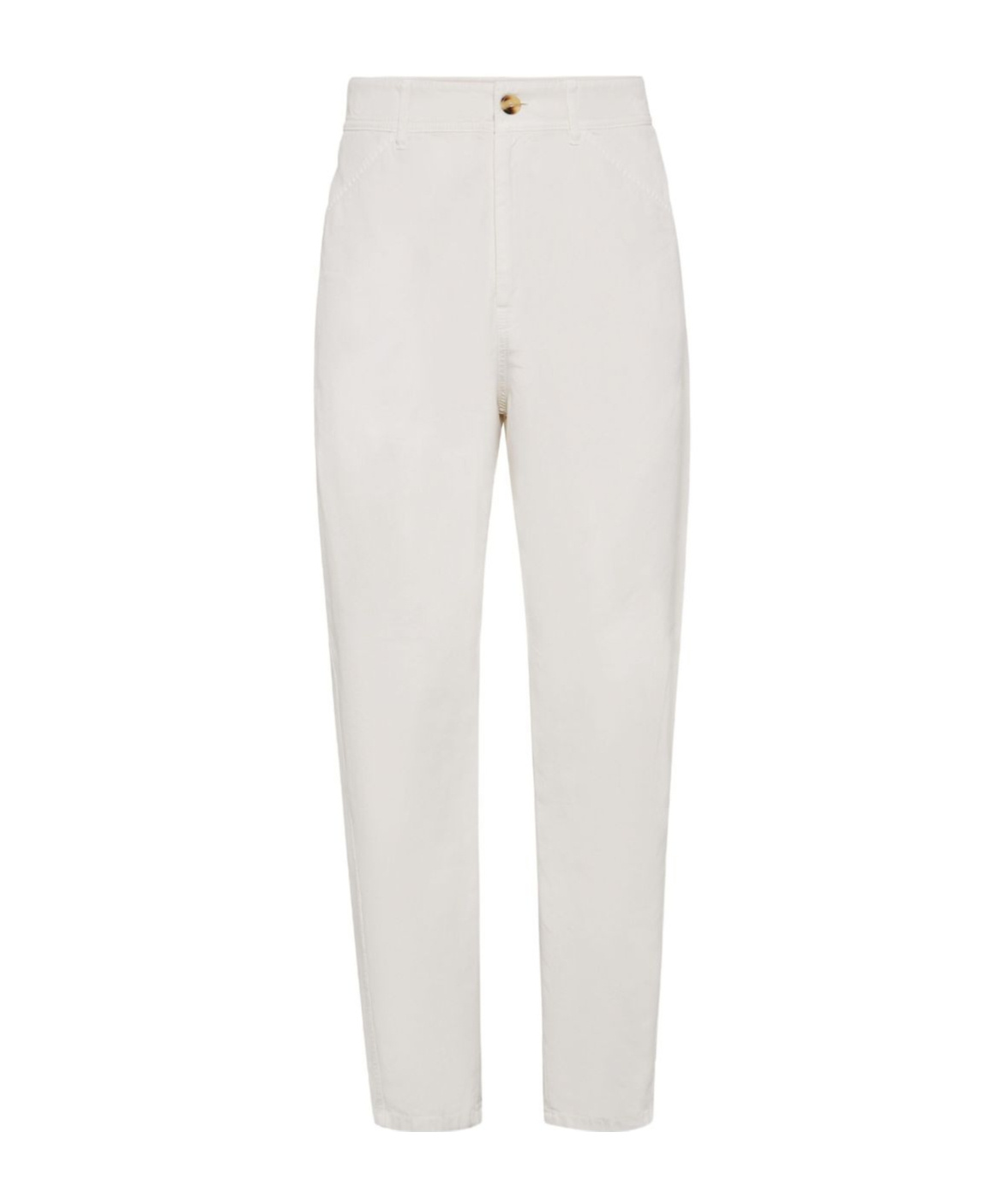 Utility-pocket gabardine trousers