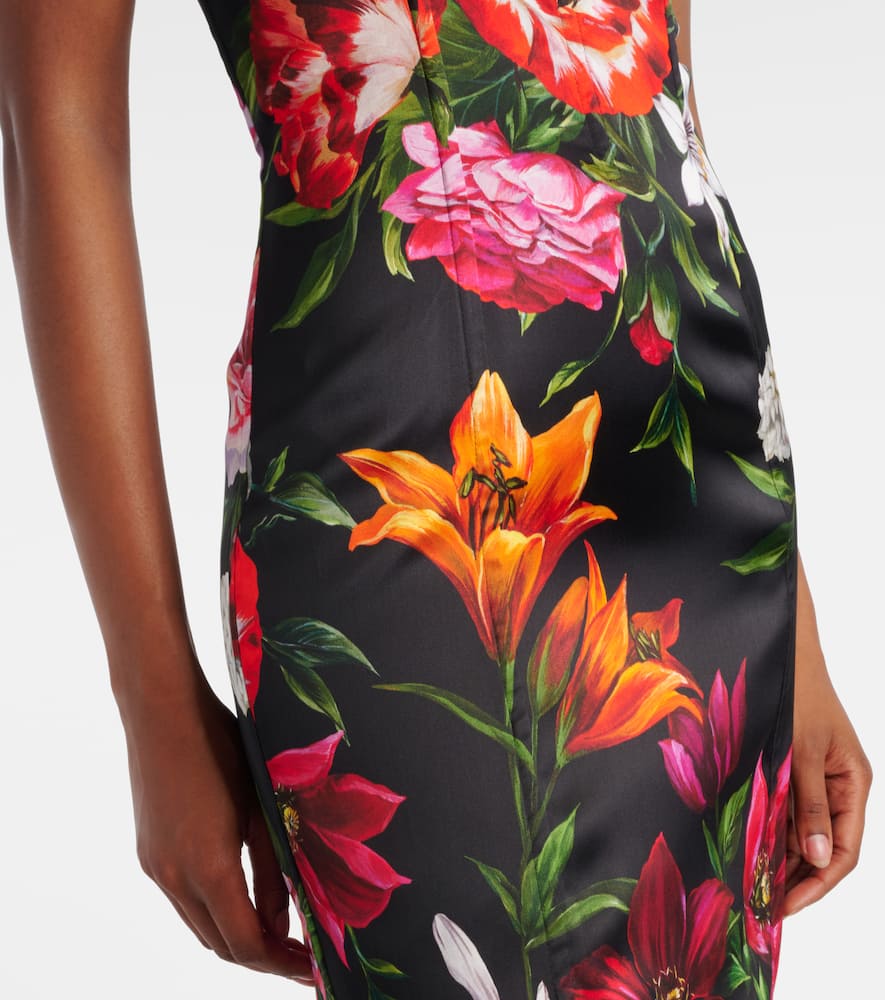 Floral satin midi dress