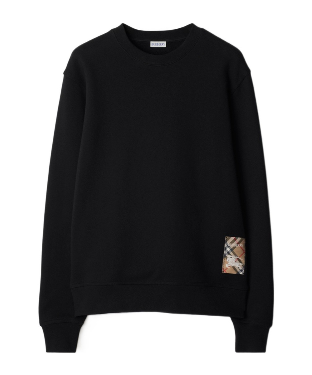 Check-Patch Crewneck Sweatshirt