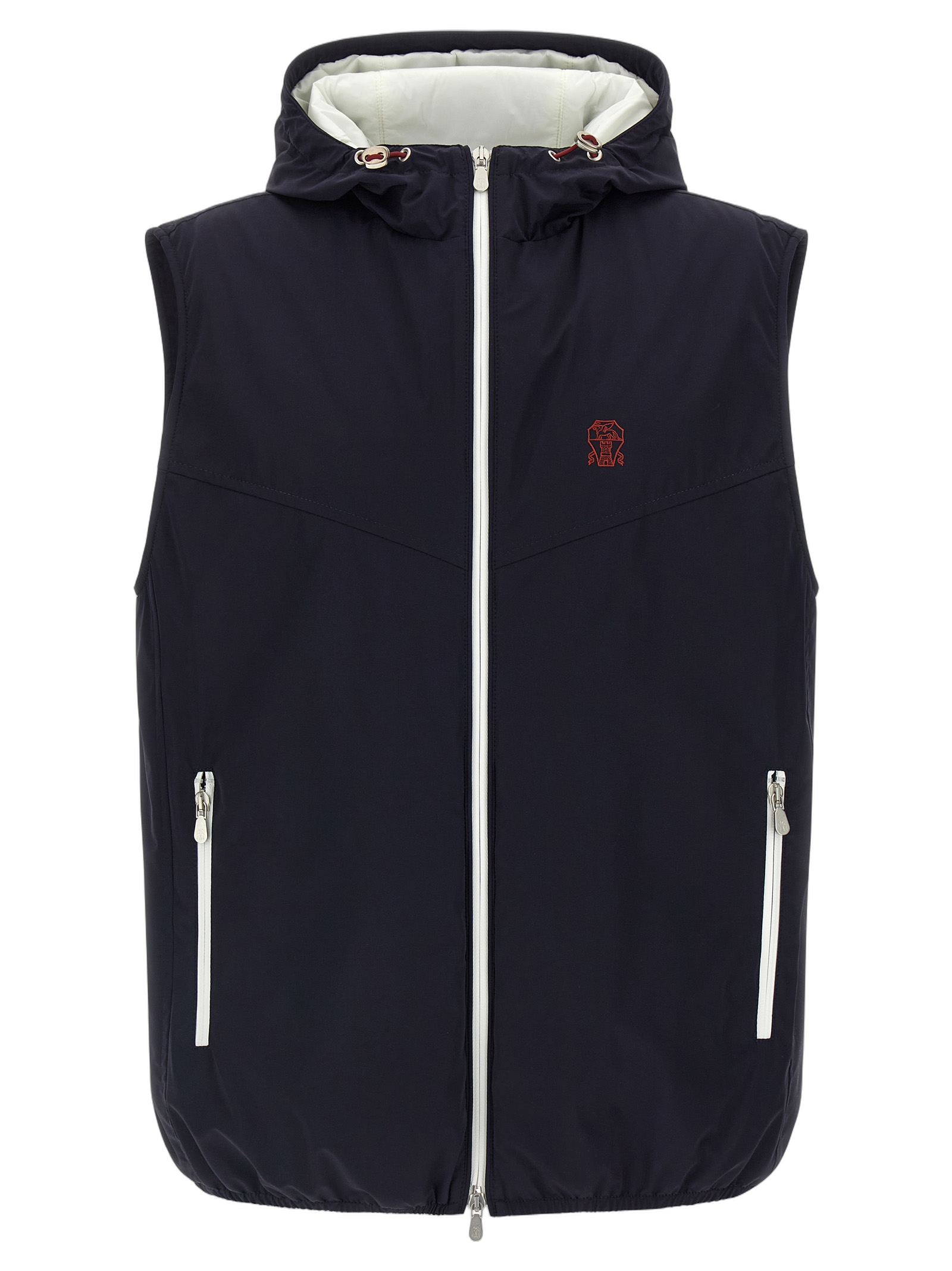 Water-Repellent Hooded Vest Vest — Navy