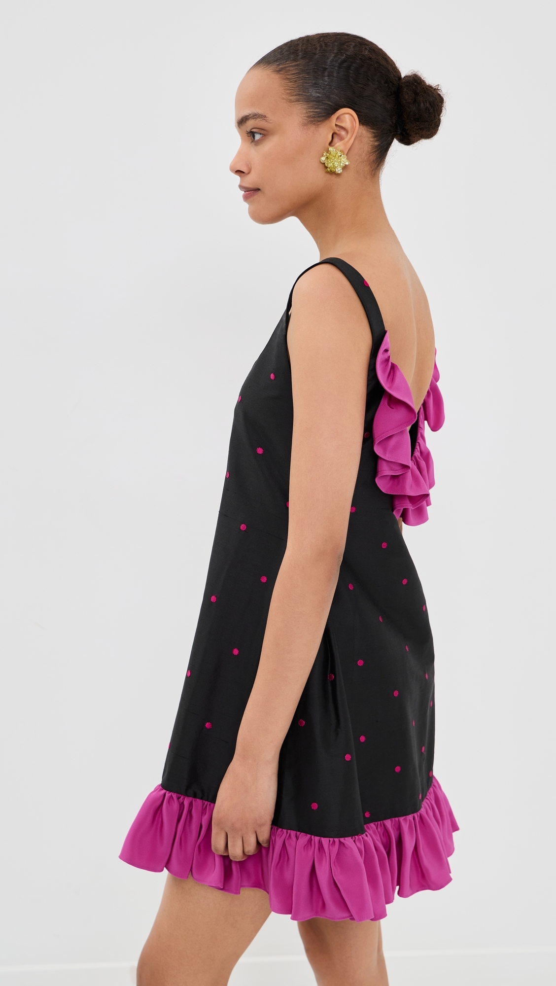 Sylvia Dress Black/Pink Dots