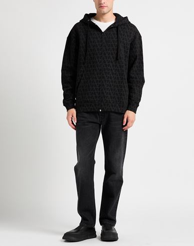 Man Sweatshirt Black Size L Cotton, Elastane