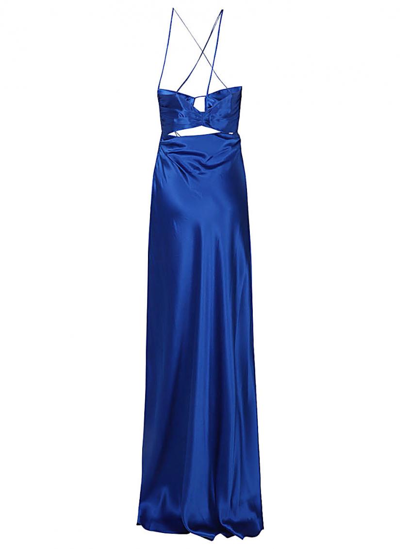 - Asymmetric Silk Long Dress