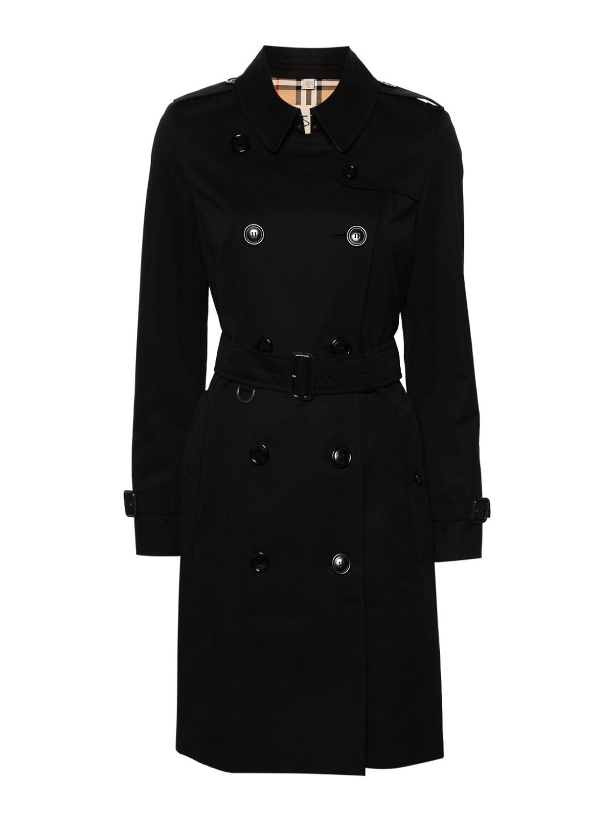 Gabardine-weave trench coat - Black