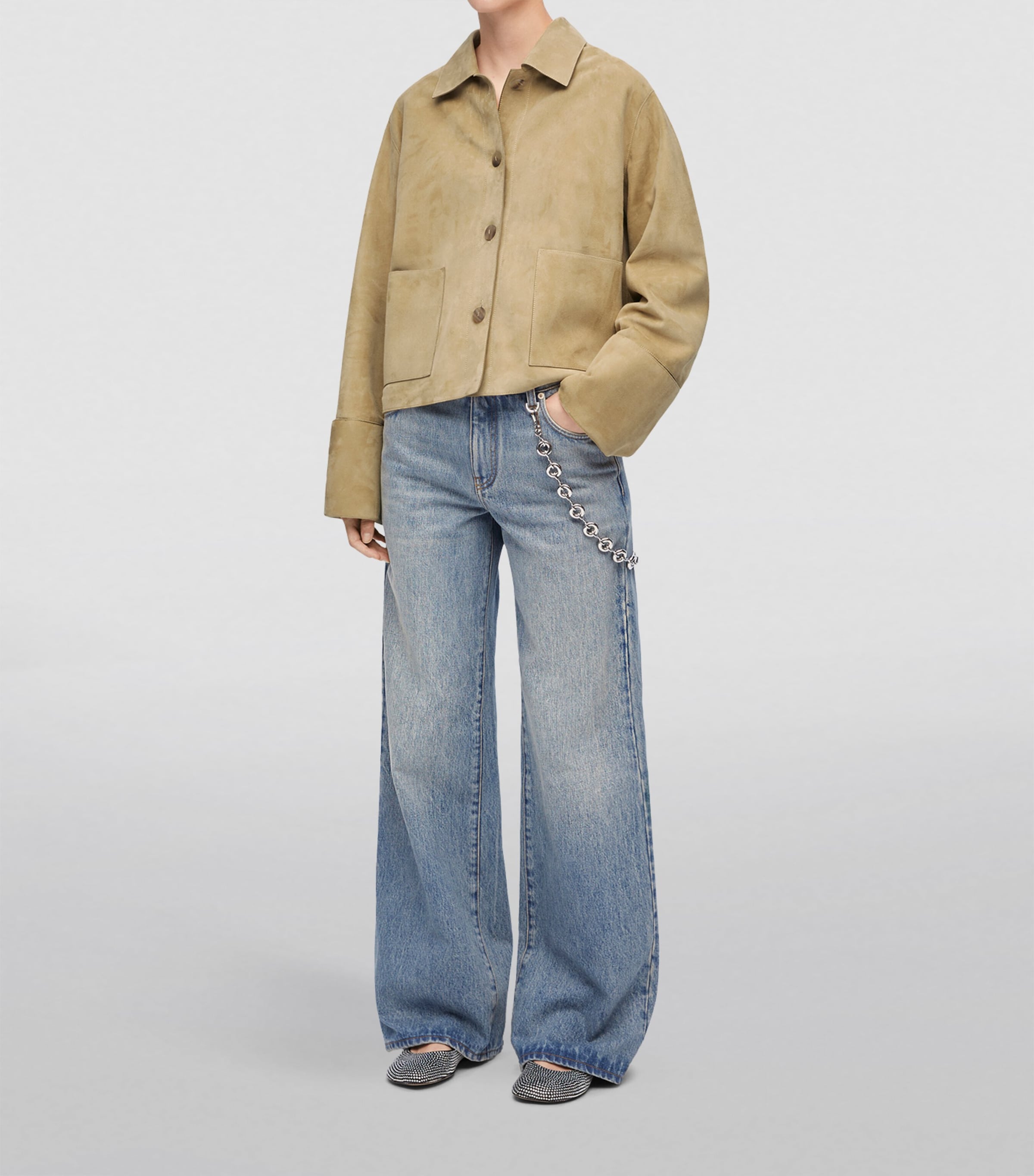 Suede Turn-Up Jacket