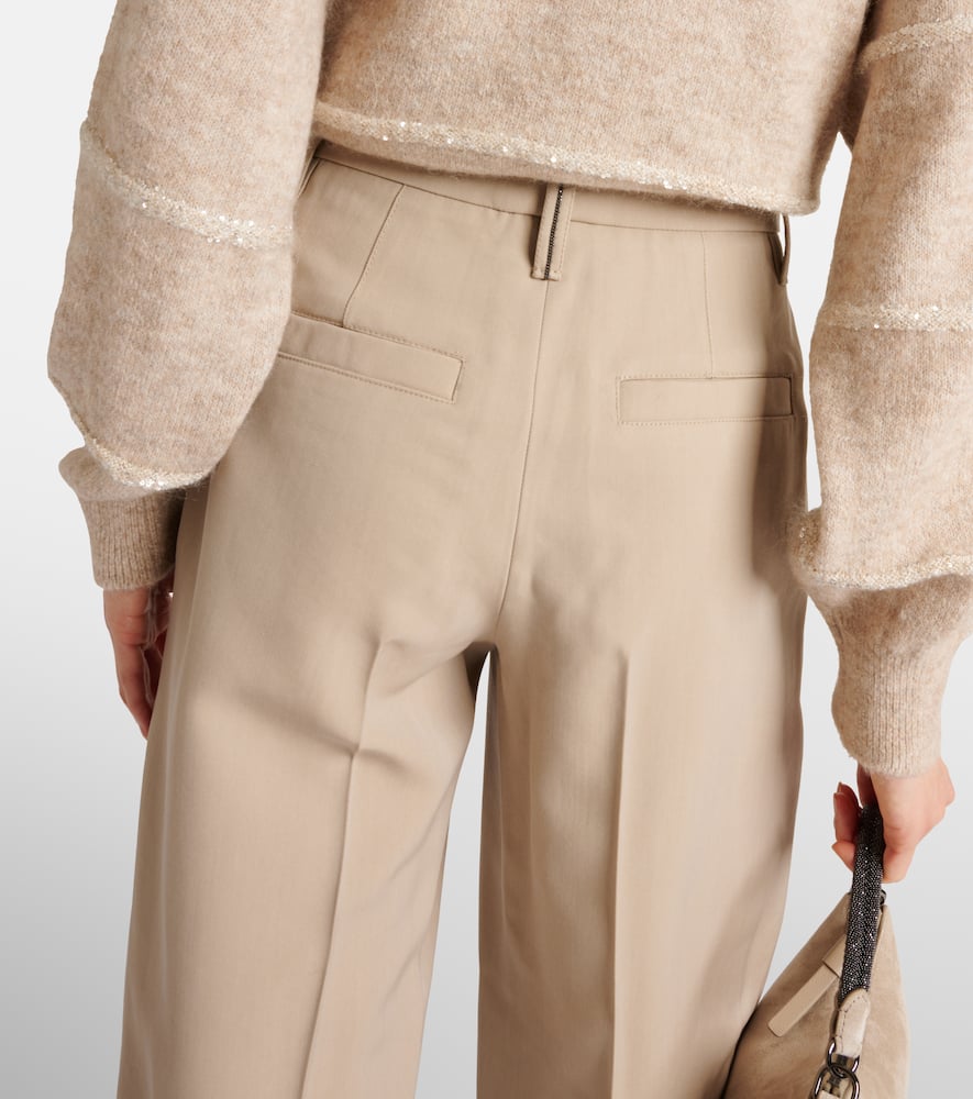 Wool-blend straight pants
