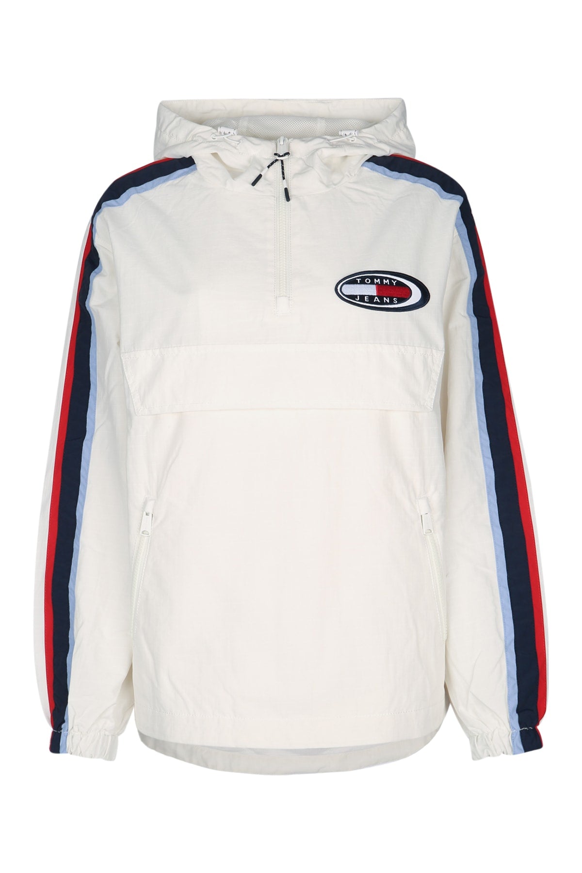 Colour-Block Recycled Nylon Jacket — White