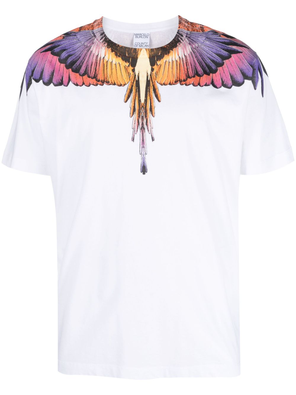 Wings-print short-sleeve T-shirt - White