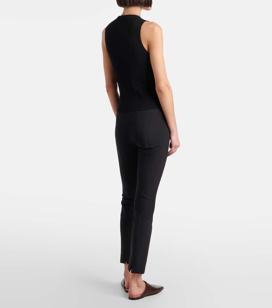 Ribbed-knit cotton top