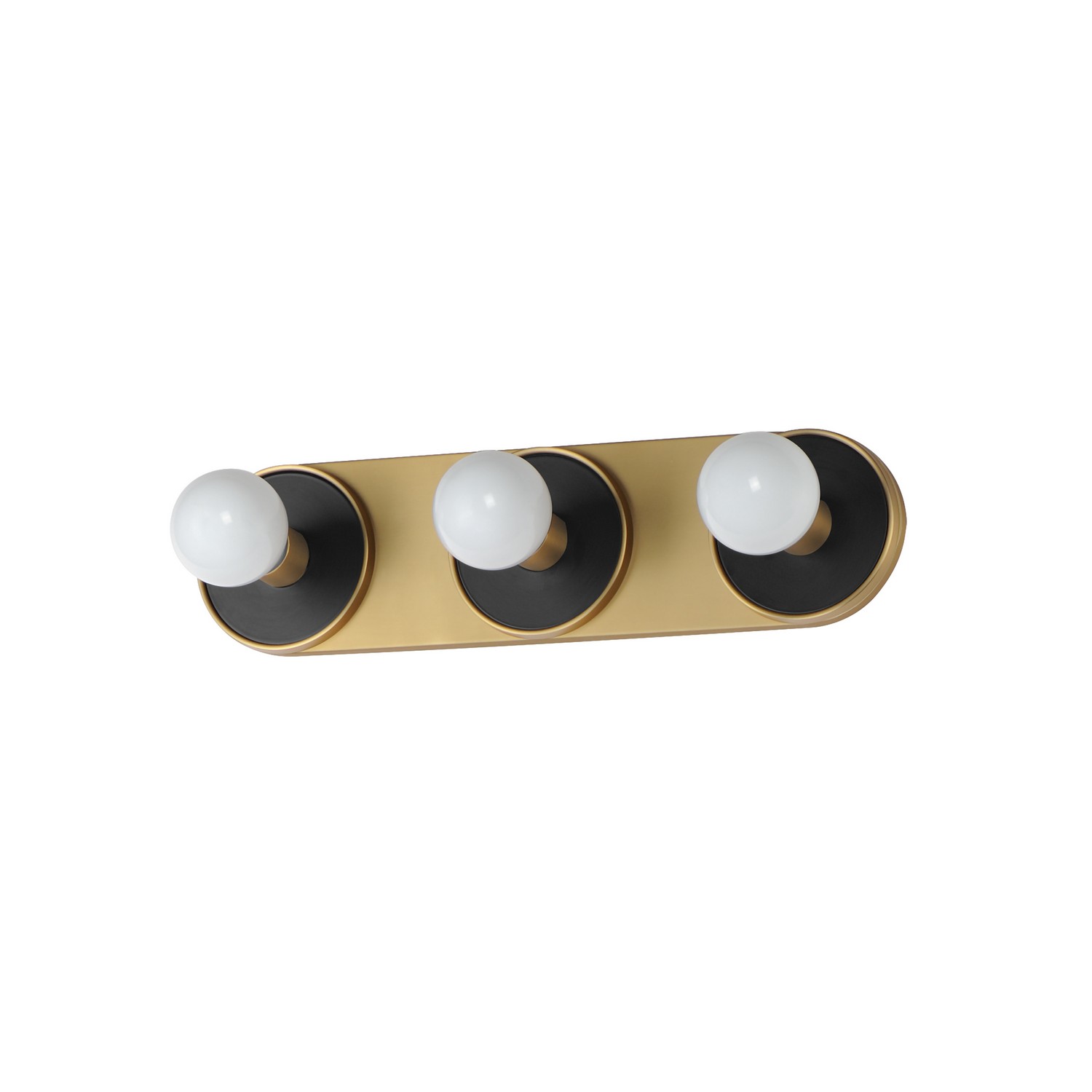 Hollywood 3-Light LED Wall Sconce in Black with Natural Aged Bra