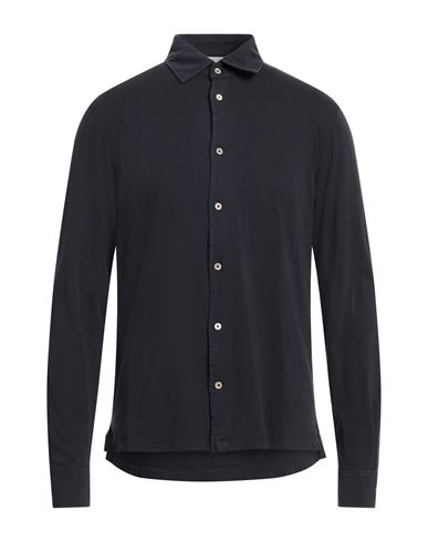 Boglioli Man Shirt Midnight blue Size L Cotton
