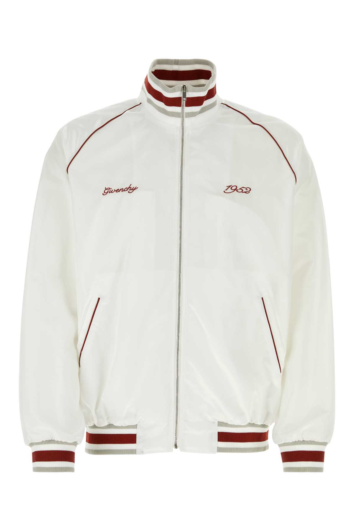 White Nylon Bomber Jacket