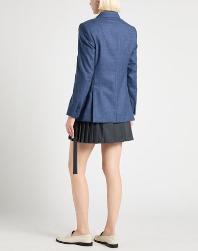Woman Blazer Slate blue Size 10 Virgin Wool, Elastane