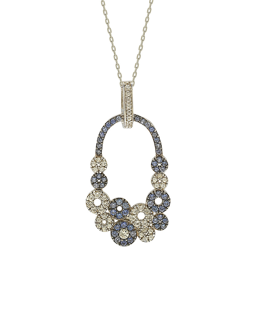 Silver Diamond & Sapphire Necklace