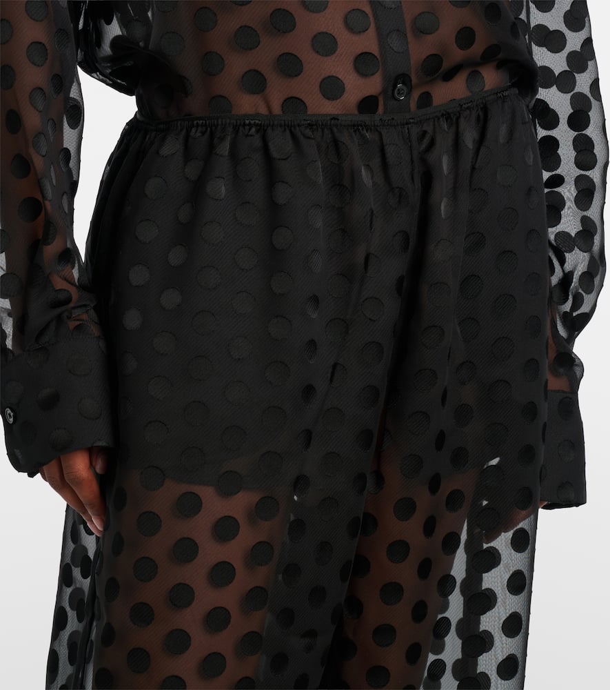 Orissa polka-dot sheer wide-leg pants