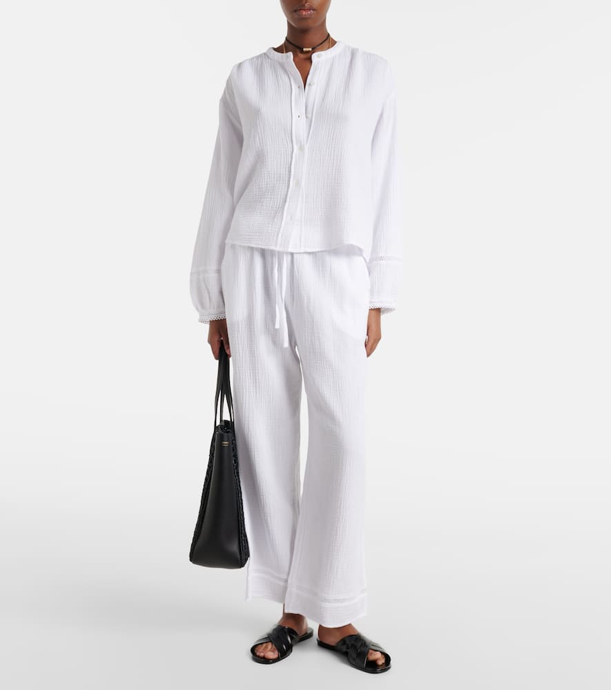 Calia cotton muslin wide-leg pants