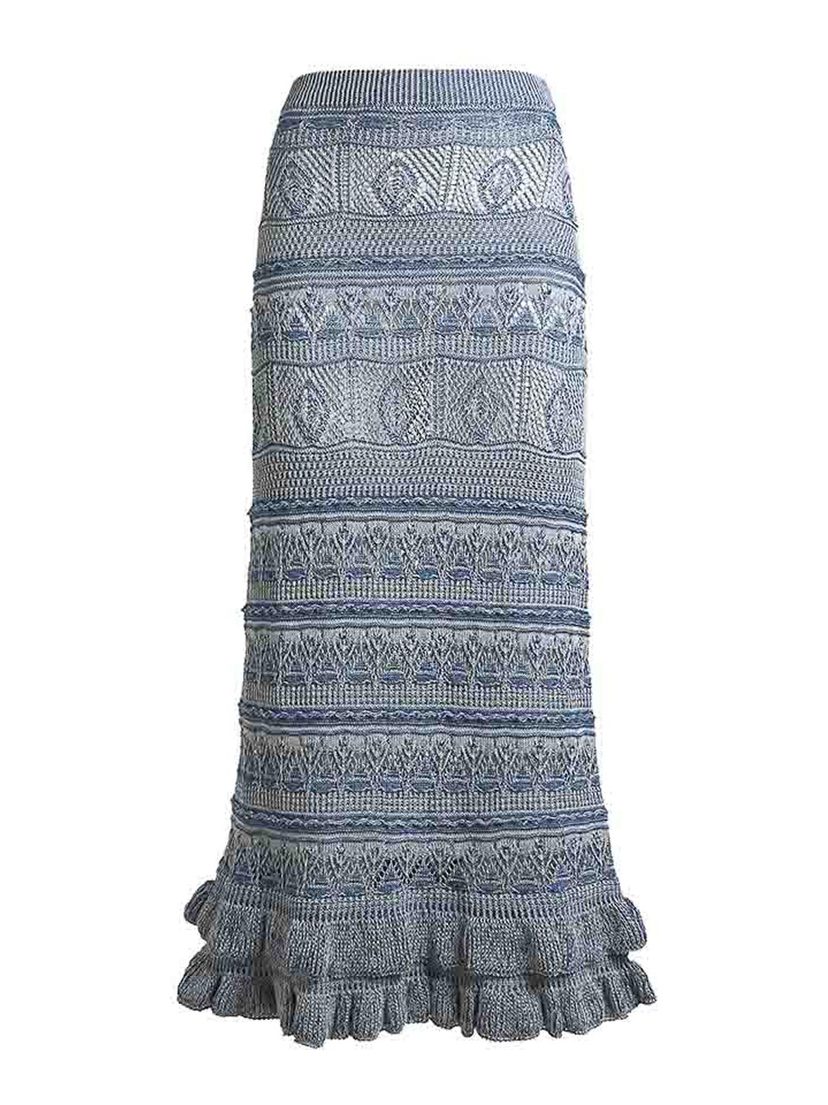 Women`S Maxi Knit Skirt With Ruffles