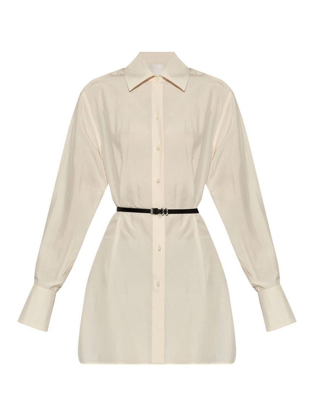 White Voyou Belted Shirt