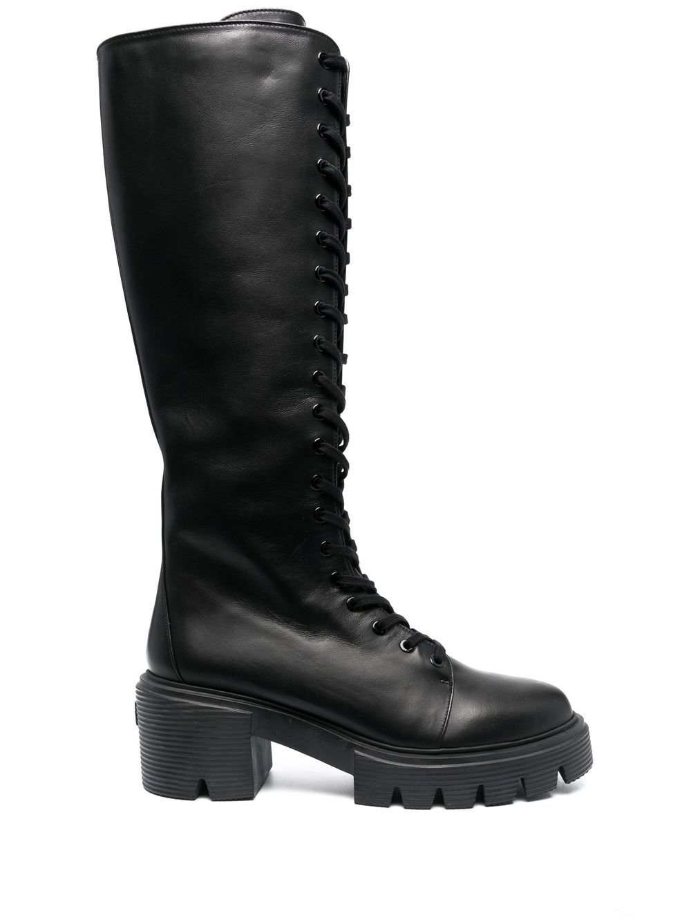 70mm calf-length lace-up boots - Black