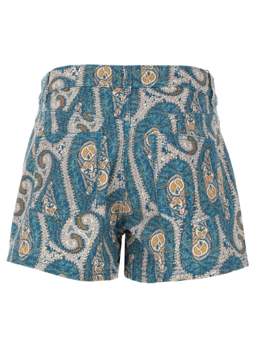 Etro - paisley denim shorts belt loops pocket