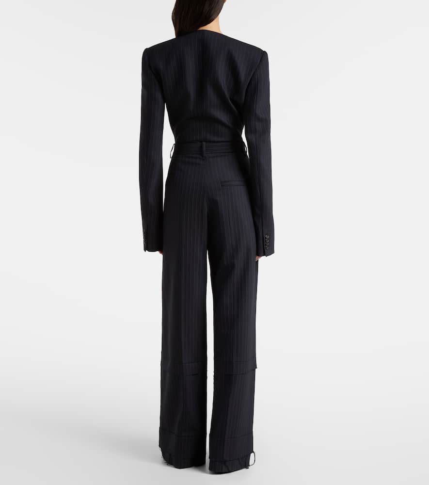 Linden pinstripe high-rise wide-leg pants