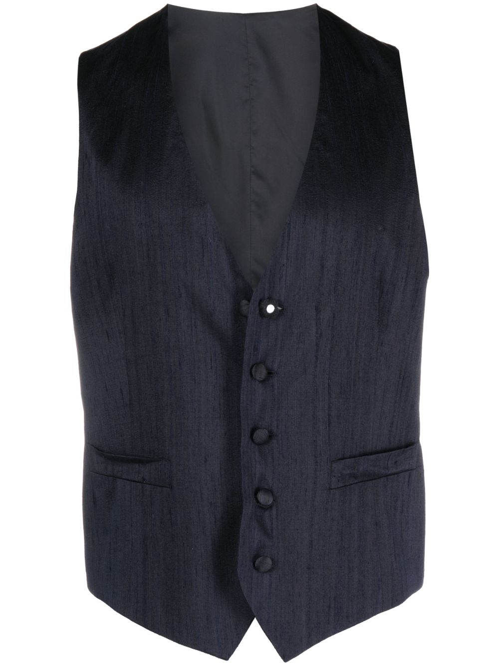 Logo-patch waistcoat - Blue