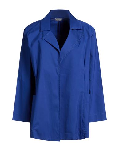 Woman Jacket Blue Size L Cotton, Polyamide, Elastane