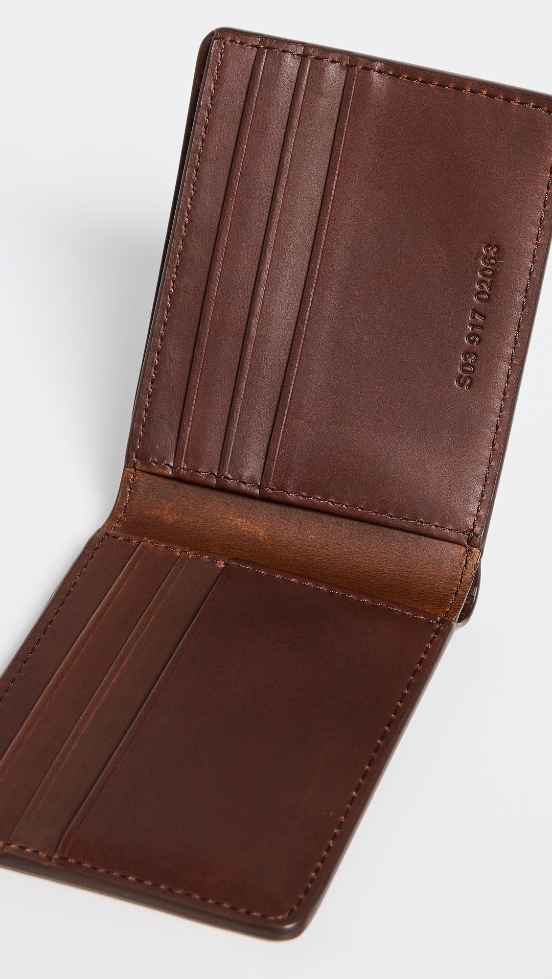 Leather Bifold Wallet Medbrown One Size