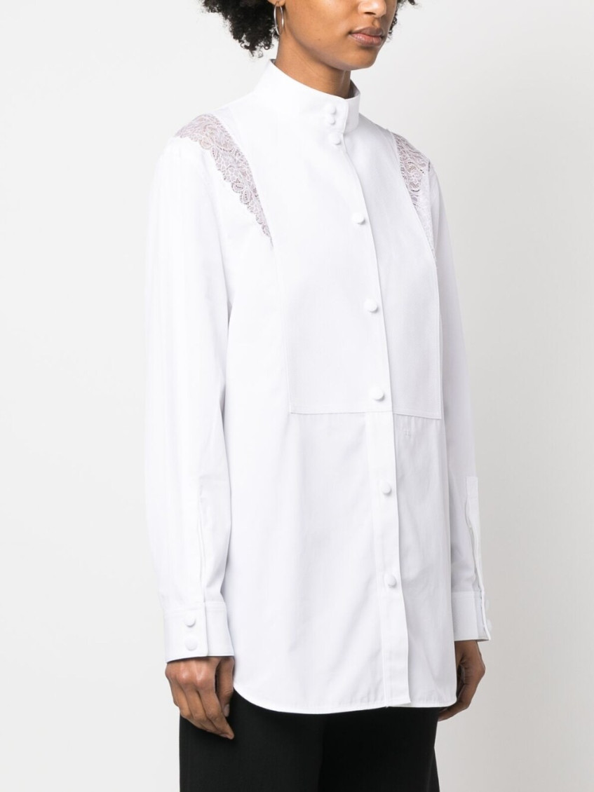 Shirt With Lace Inserts