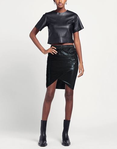 Woman Mini skirt Black Size M Polyester, Elastane