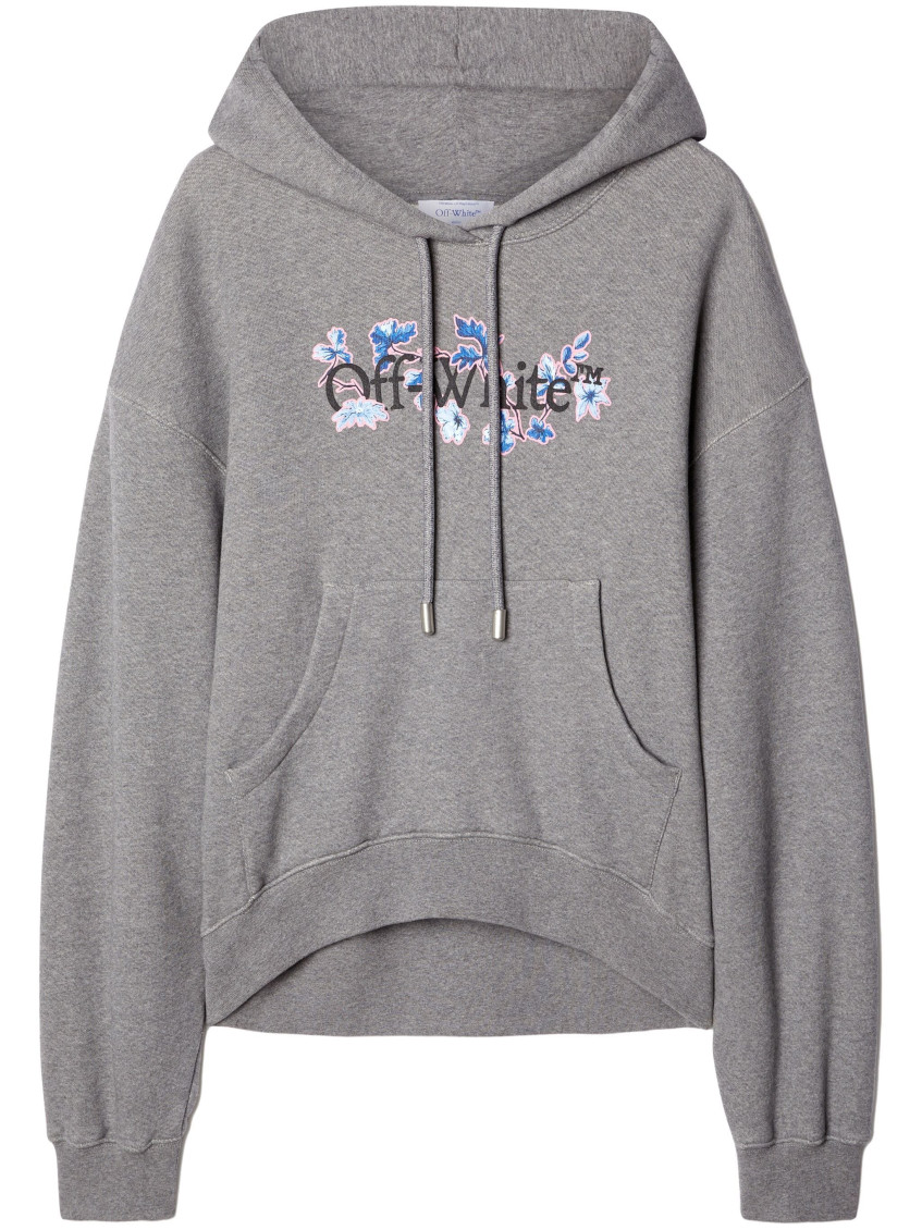 Logo-print organic cotton hoodie - Grey