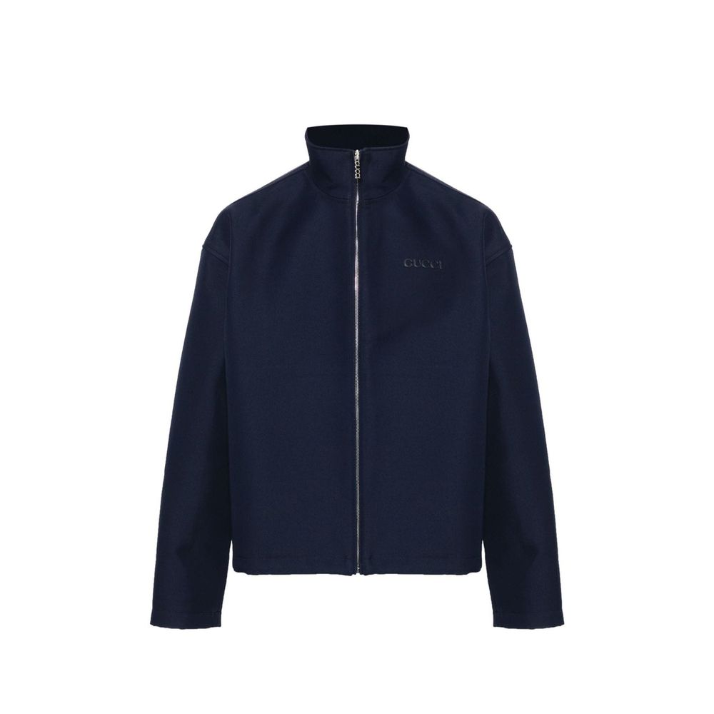 Oversized Zip-Through Sweatshirt — Navy