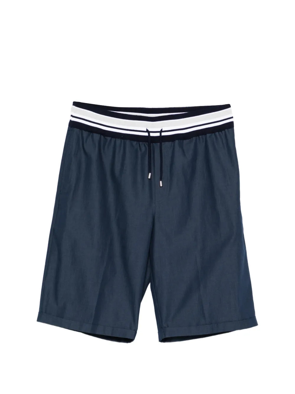 Striped-Detail Drawstring Shorts — Navy