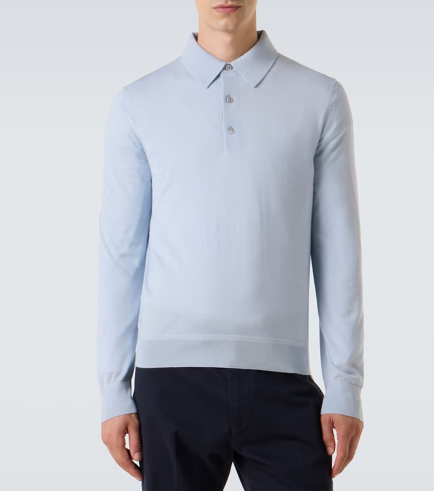 Cashmere and silk polo sweater