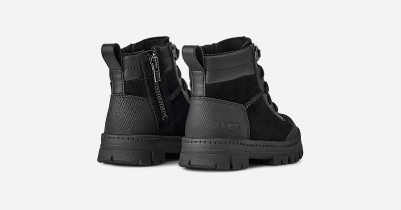 ® Kids' Ashton Weatherized Lace Up Suede Boots in Black