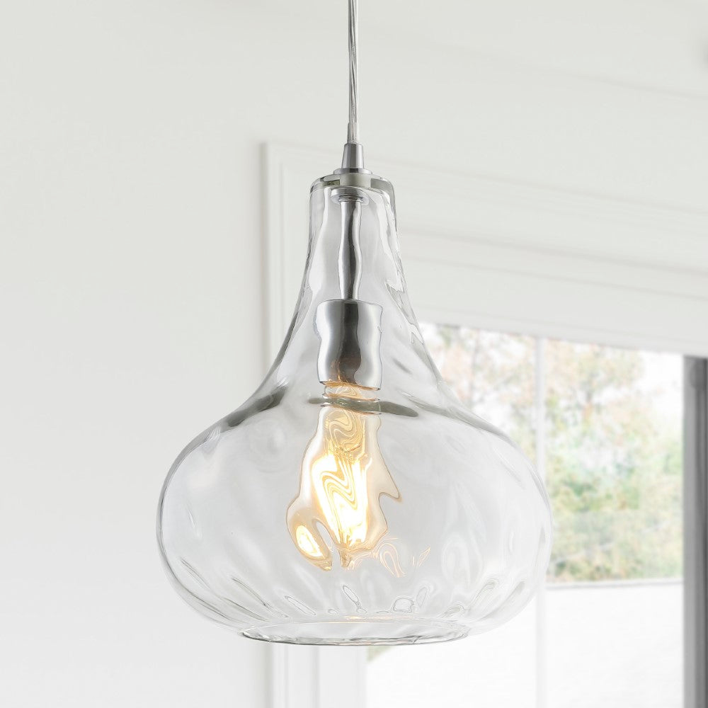 Ferano 9" Adjustable Metal/Glass LED Pendant