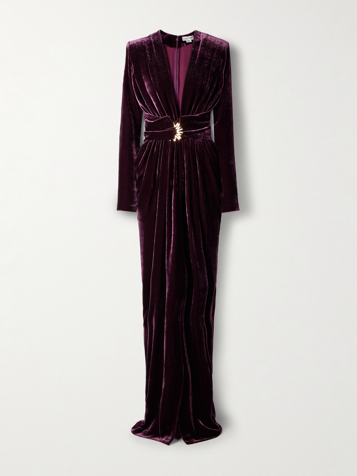 Embellished Velvet Gown - Purple