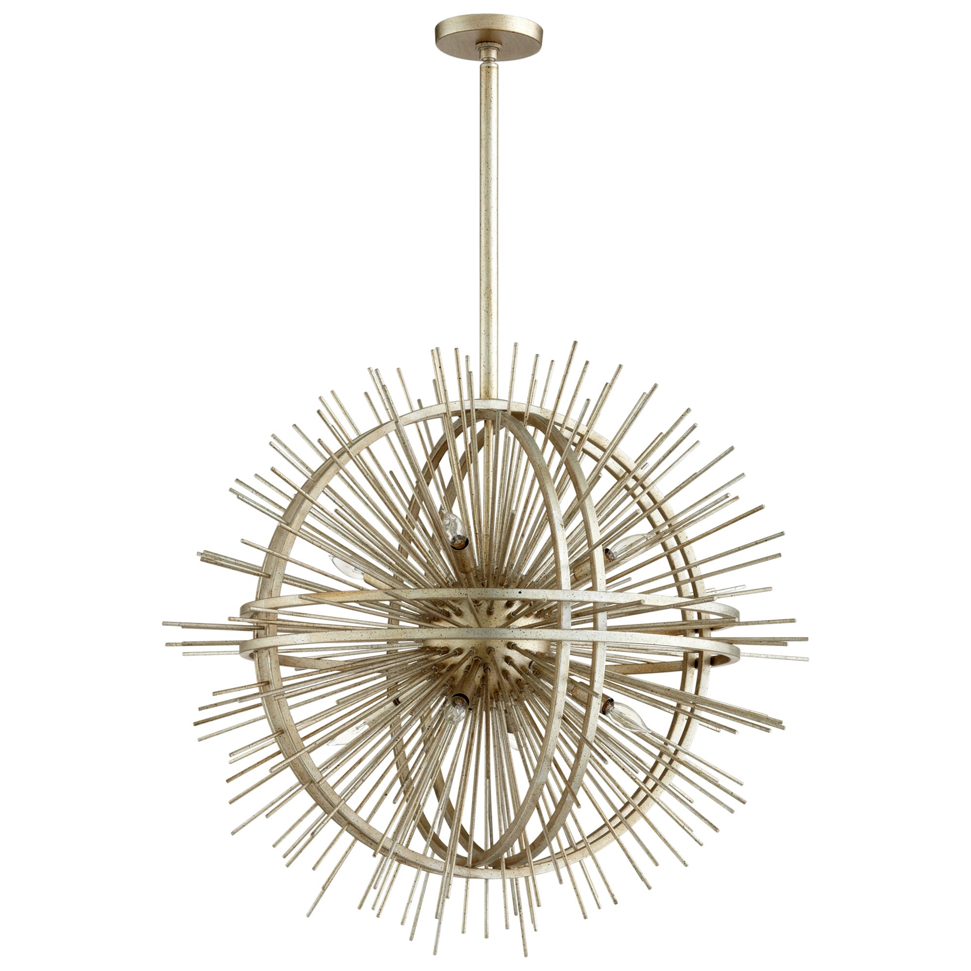 Saturn 8-Light Pendant Light in Silver Leaf
