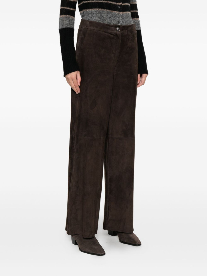 Leather Wide-Leg Trousers