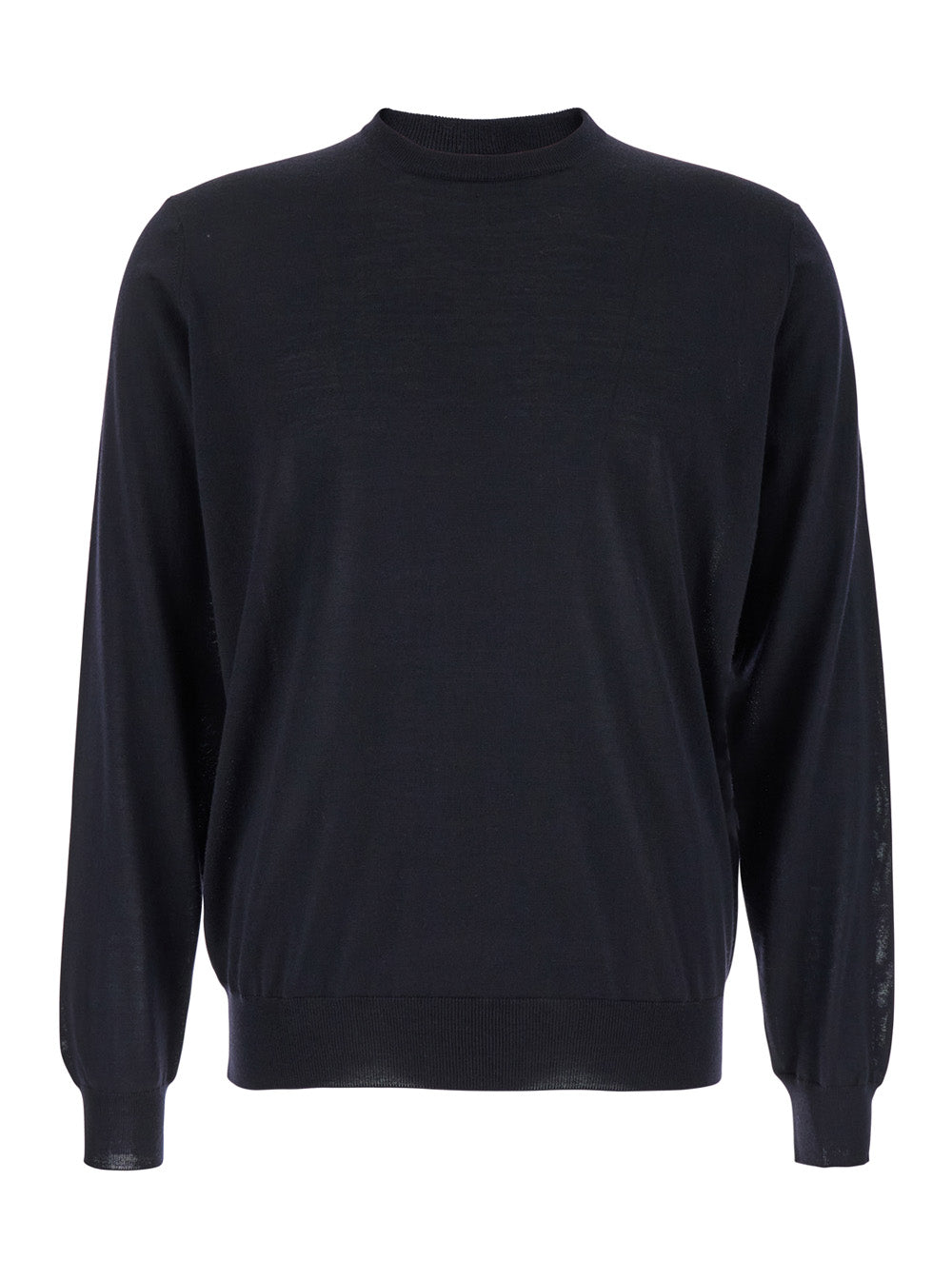 Virgin Wool Crewneck Sweater — Blue