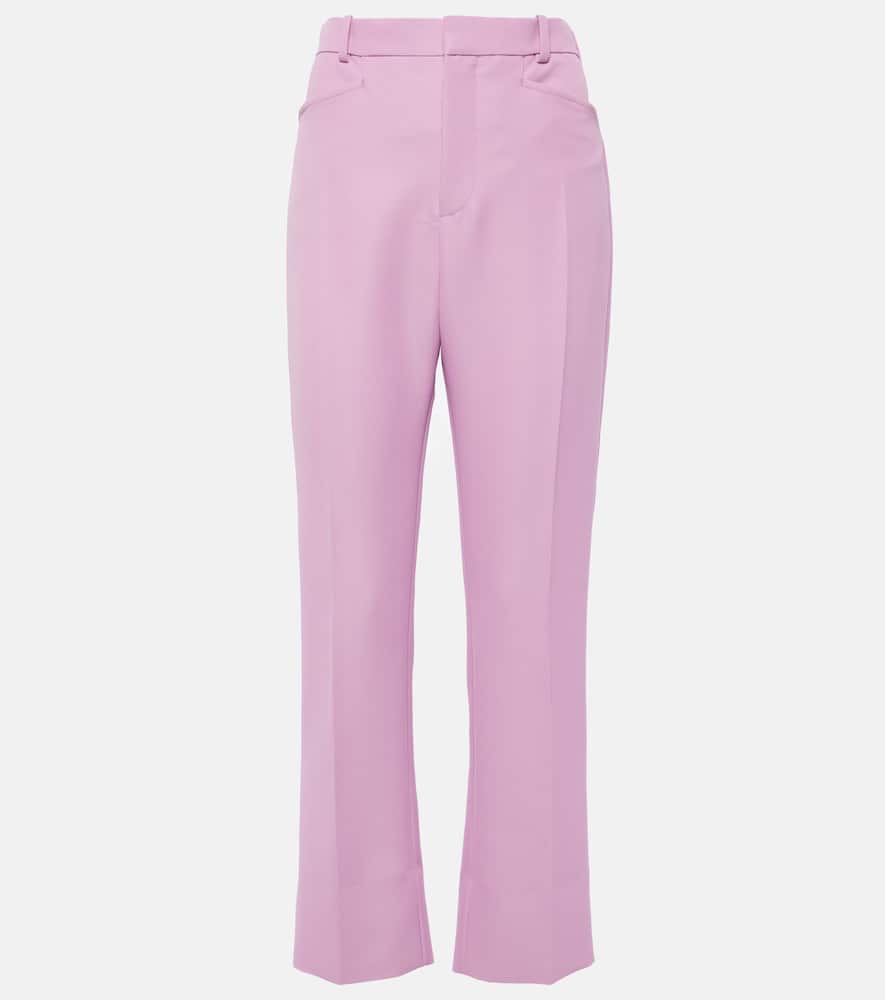Wool-blend slim pants