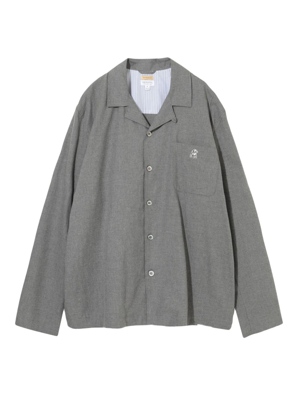 Pocket-detail button-up shirt - Grey