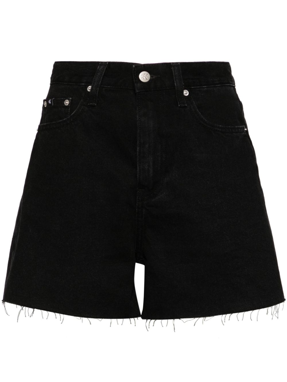 High-rise denim shorts - Black