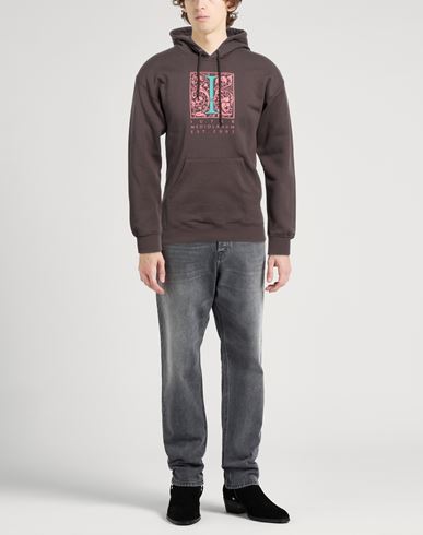 Man Sweatshirt Dark brown Size XS Cotton