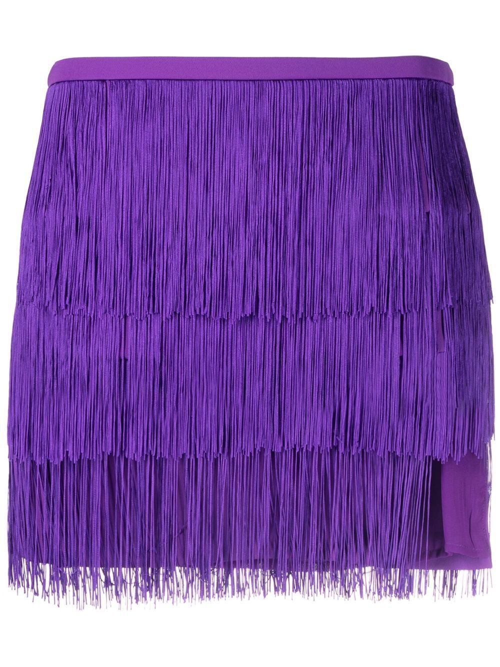 Fringe-detail miniskirt - Purple