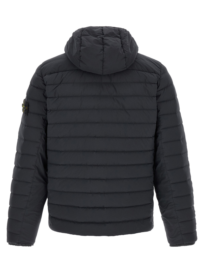 Blue Quilted Hood Jacket