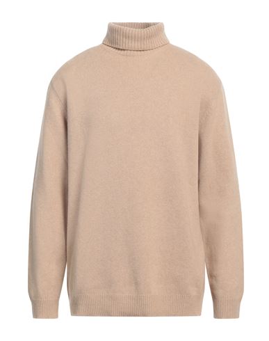 Man Turtleneck Sand Size XXL Wool, Polyamide